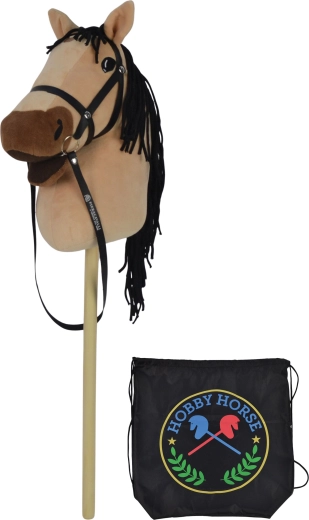 Dziecięcy bęben na kiju z dźwiękiem, 73 cm, z czarnym plecakiem