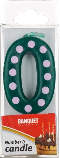 Świeczka na tort cyfra 0 MY PARTY 5 × 3 cm