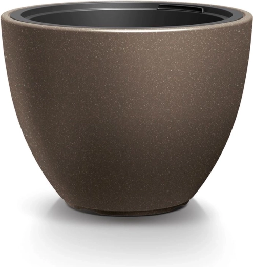 Donica z wkładem HEOS Eco Wood, kawa, średnica 46,9 cm