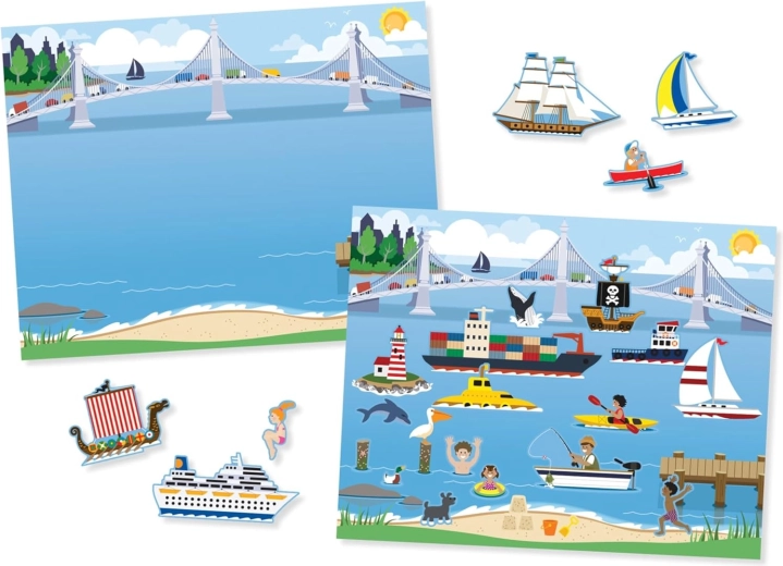 Sticker pad pojazdy – zestaw wielokrotnych naklejek i scen MELISSA & DOUG