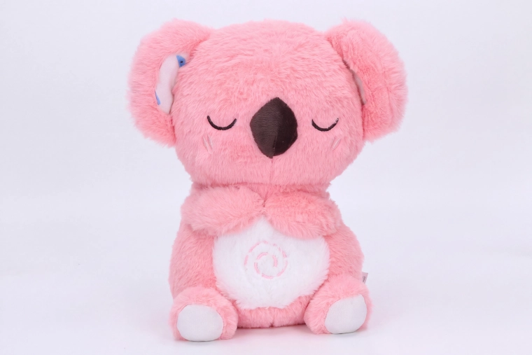 Pluszowa koala oddychająca z efektami, różowa, 27 cm