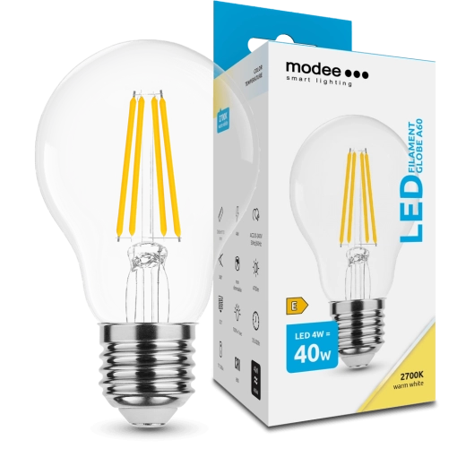 Modee Smart Lighting LED żarówka filamentowa Globe E27 4 W ciepła biel