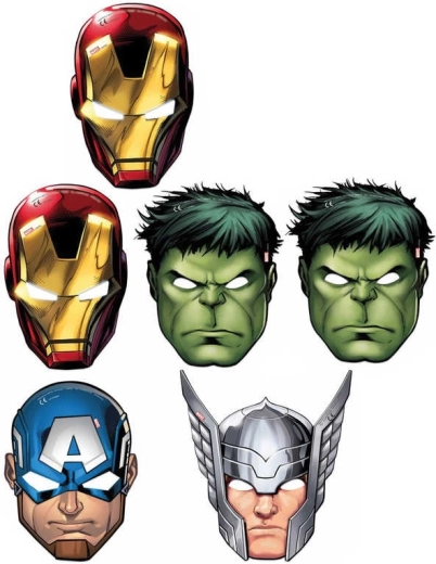 Papierowe maski Marvel Avengers – 6 szt.