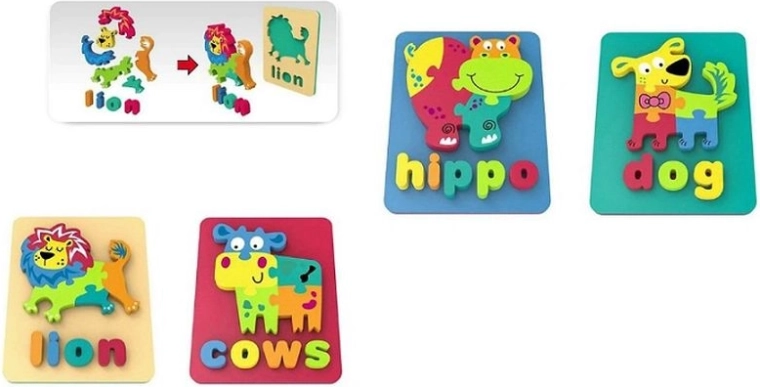 Piankowe puzzle dla dzieci – 12 szt. w ekspozytorze sprzedażowym