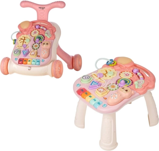 FreeON Free2Play chodzik i stolik edukacyjny Walk & Play 2w1, różowy