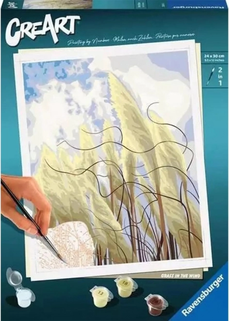 CreArt Trawa na wietrze malowanie po numerach 24 × 30 cm