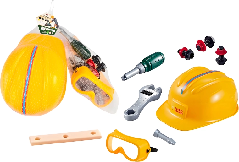 Dziecięcy zestaw narzędzi z kaskiem ochronnym Sparkys