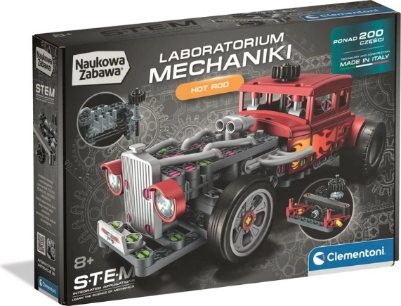 Clementoni Laboratorium mechaniki hot rod – zestaw konstrukcyjny STEM