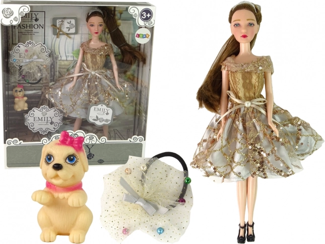 Lalka EMILY z pieskiem i dodatkami