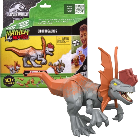 Figurka dinozaura Jurassic World Mayhem Mix-Ups 2 w 1 Dilophosaurus
