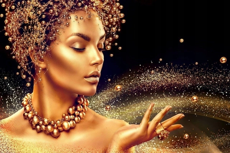 Malowanie diamentowe Kobieta w magicznym pyle 30 × 40 cm