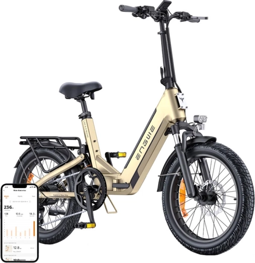 Engwe L20 3.0 Boost składany rower elektryczny 250 W 16" złoty