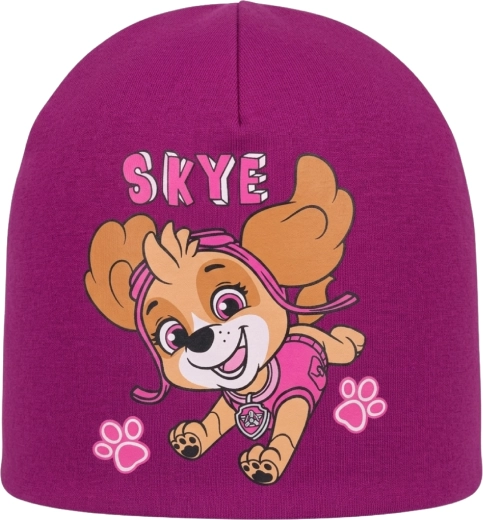 Bawełniana czapka dziecięca Psi Patrol Skye lila