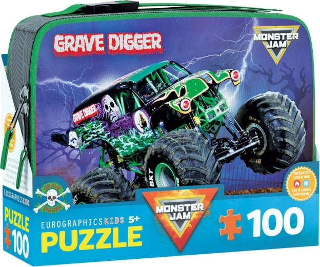 Puzzle w pudełku śniadaniowym EUROGRAPHICS GRAVE DIGGER MONSTER JAM 100 elementów