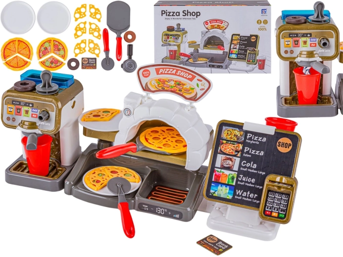 Zestaw do pieczenia pizzy z ekspresem do kawy i kasą