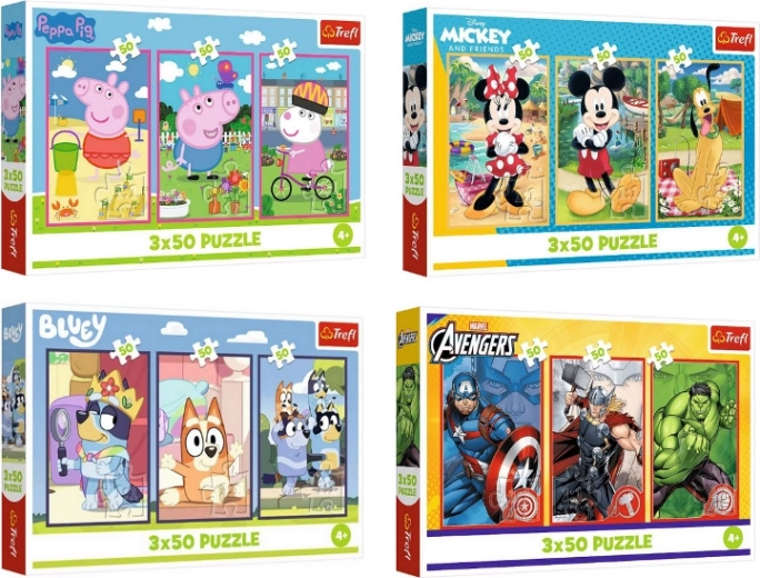 Puzzle 3×50 elementów – losowy motyw