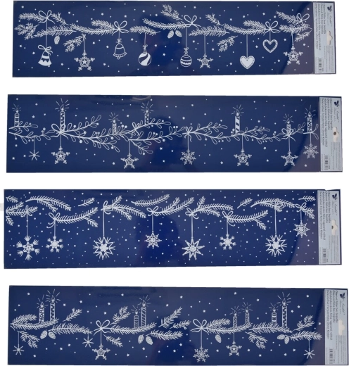 Świąteczna folia na okno – gałązki 64 × 15 cm (4 warianty)