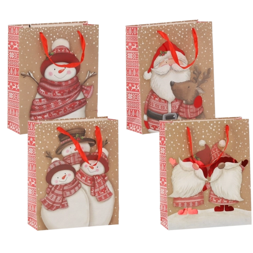 Świąteczna torba prezentowa Świąteczne Postacie 30 × 42 × 12 cm