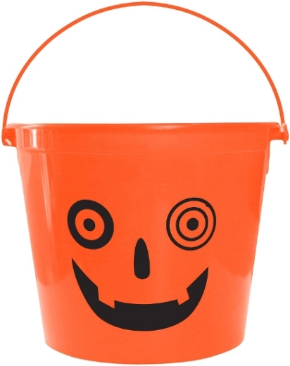 Halloweenowe wiaderko na słodycze szalona dynia 14 × 11 cm