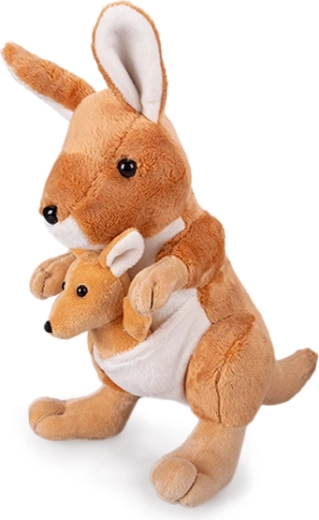 Pluszowy kangur z młodym 29 cm