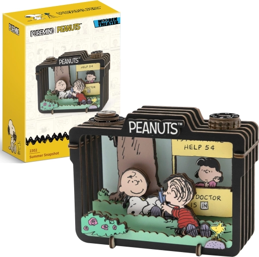 Puremind drewniany model 3D PEANUTS Snoopy – letnia scena Summer Snapshot