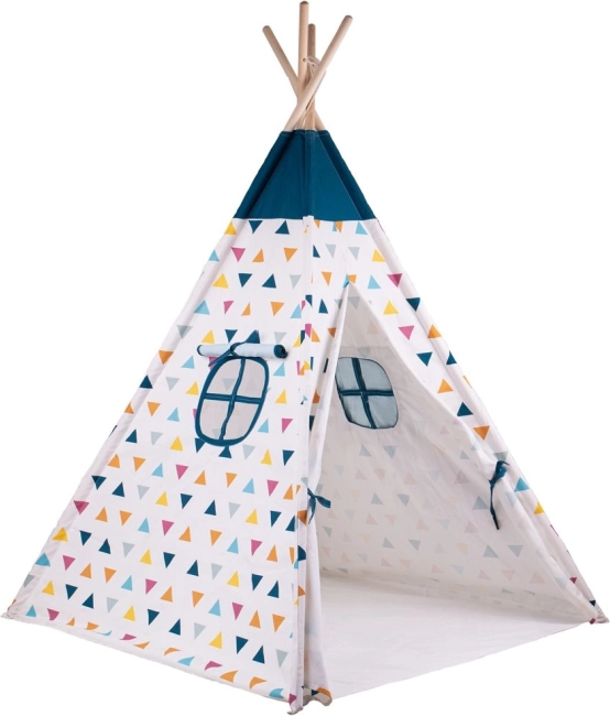 Bigjigs Toys dziecięce tipi z kolorowym wzorem z drewna FSC