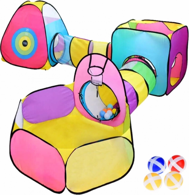Mega centrum zabawy 5w1 – dziecięce składane namioty z tunelami i elementami do zabawy