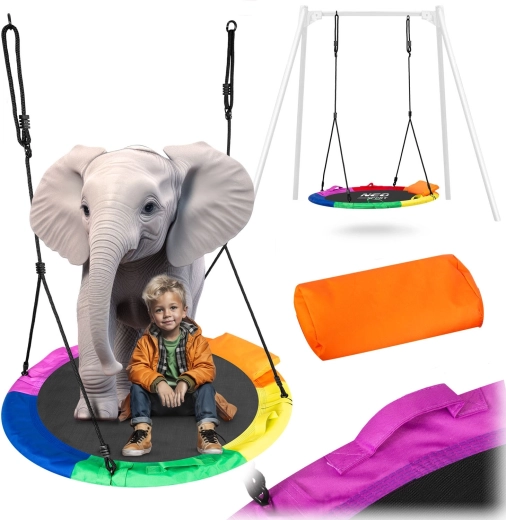 Neo-Sport Swingo XXL wielokolorowa huśtawka gniazdo 120 cm
