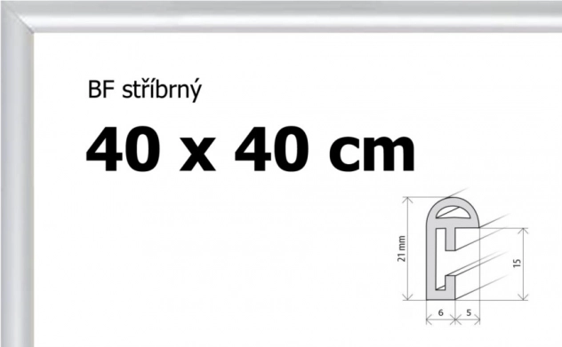 Plastowa rama 40 × 40 cm – srebrna