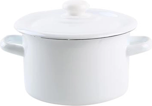 Emaliowany garnek z pokrywką 2 l – biały