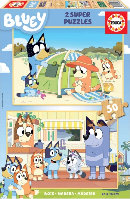 EDUCA Drewniane puzzle Bluey 2x50 elementów