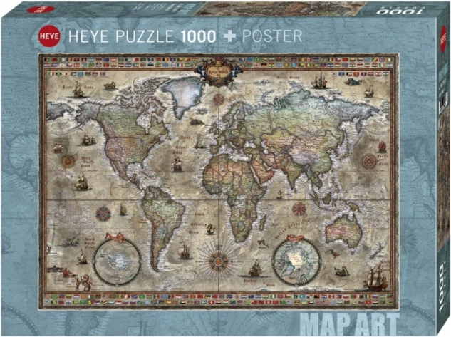 Puzzle 1000 elementów retro świat HEYE