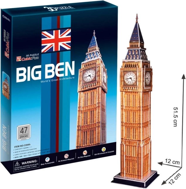 CUBICFUN 3D puzzle Big Ben 44 elementy