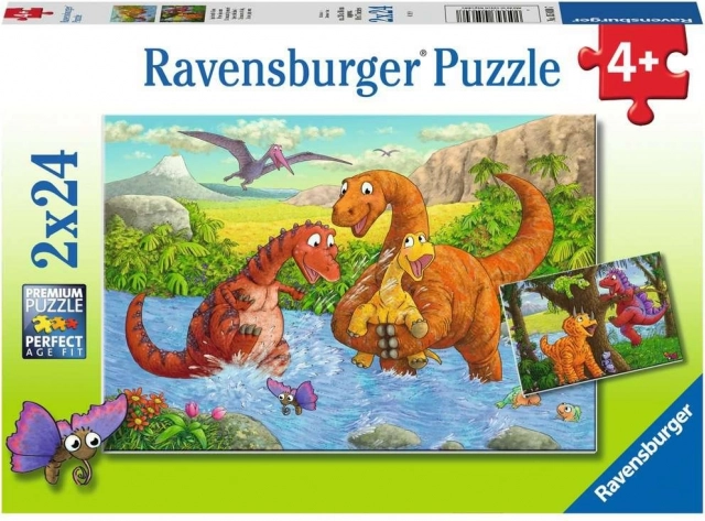 Puzzle RAVENSBURGER figlarne dinozaury 2×24 elementów