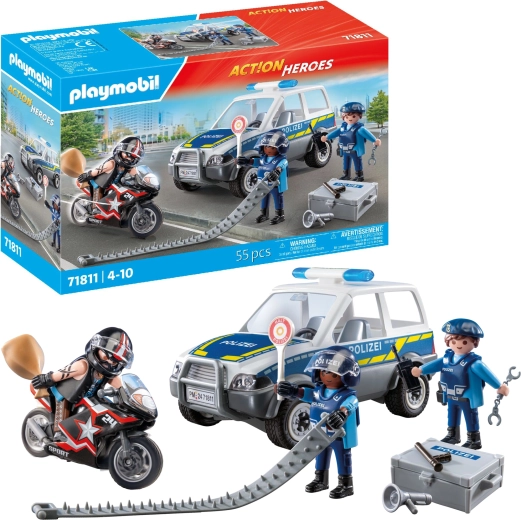 Playmobil City Heroes policyjny pościg – auto, motocykl i figurki