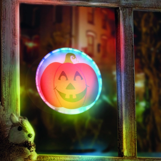 Samoprzylepna dekoracja LED w kształcie dyni na Halloween RGB
