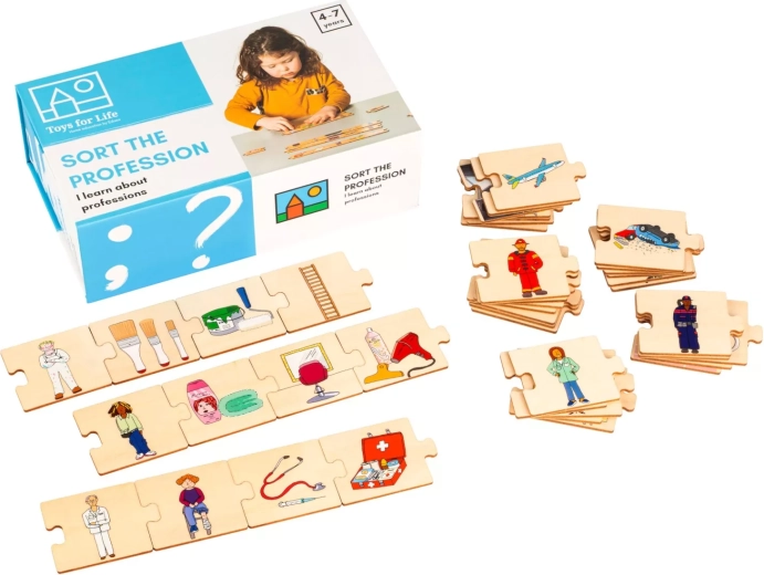 Toys for Life dopasuj zawody – drewniane puzzle w magnetycznym pudełku