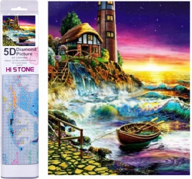 Diamentowe malowanie Burzliwe wybrzeże 30 × 40 cm
