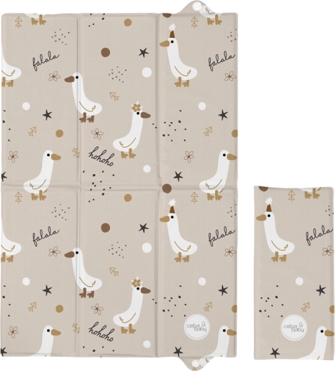 Ceba Baby podróżna składana mata do przewijania Basic Crazy Ducks 60 × 40 cm