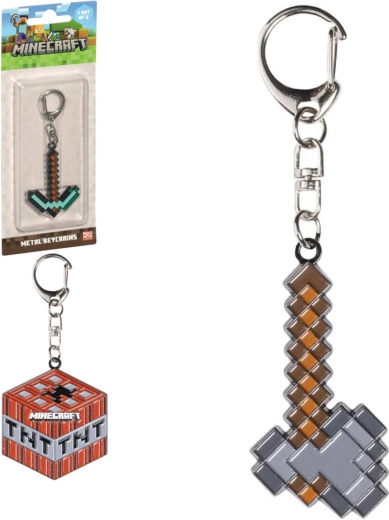 Metalowy brelok Minecraft w kształcie kilofa - 1 sztuka