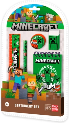 Pięcioczęściowy zestaw piśmienniczy Minecraft