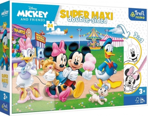 Puzzle 24 elementy SUPER MAXI Mickey w wesołym miasteczku