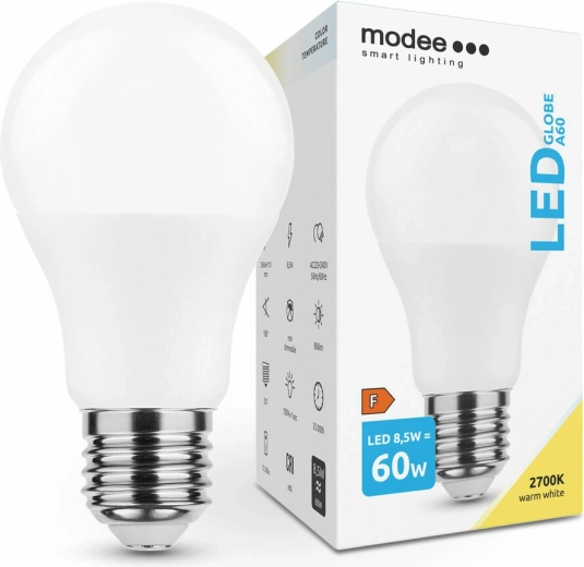 Modee Smart Lighting LED żarówka A60 8,5 W E27, 806 lm, ciepła biała