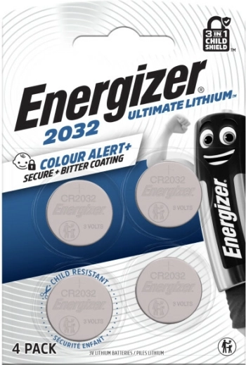 Energizer Ultimate Lithium CR2032 bateria guzikowa 4 szt. z technologią Color Alert