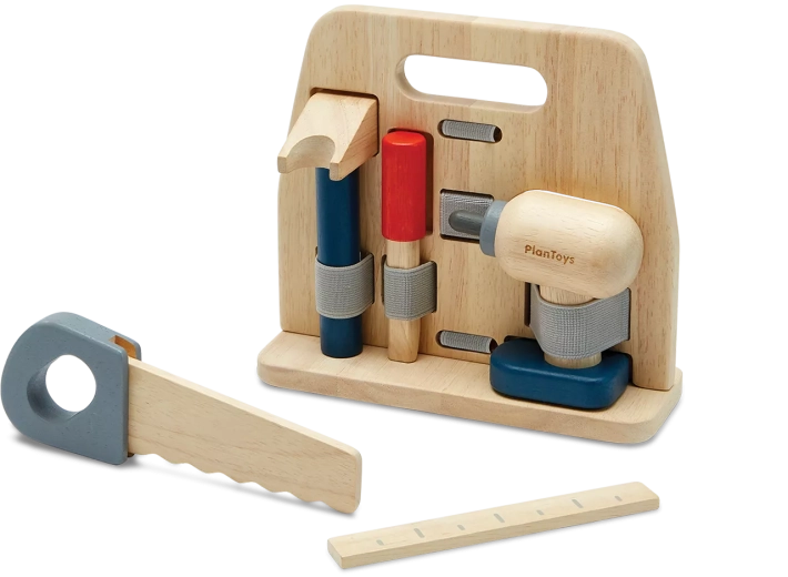 PlanToys drewniany zestaw narzędzi ze stojakiem