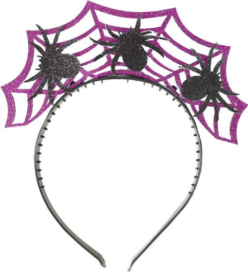 Opaska Halloween fioletowa z pająkiem