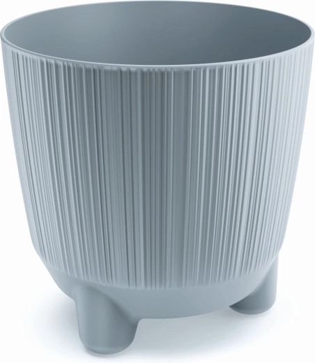 Doniczka na nóżkach RYFO N 19,5 cm, jasnoszara