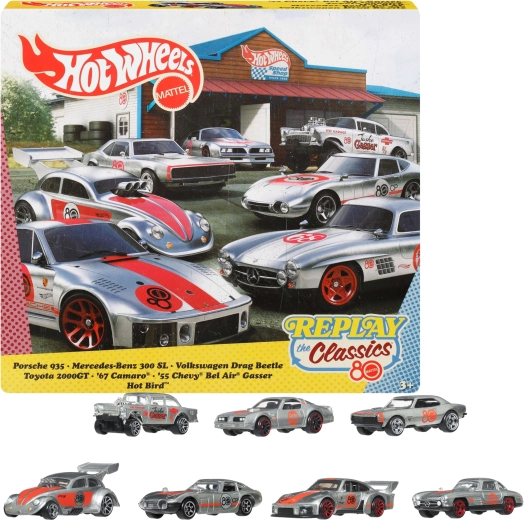 Hot Wheels Replay the Classic – zestaw 7 metalowych autek Silver Series