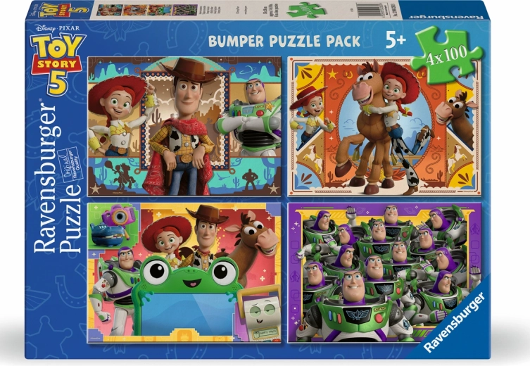 Puzzle Ravensburger Toy Story: Historia zabawek 5 – 4x100 elementów
