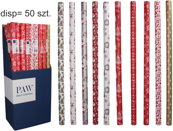 Ozdobny papier do pakowania świątecznego 200 × 70 cm, mix motywów